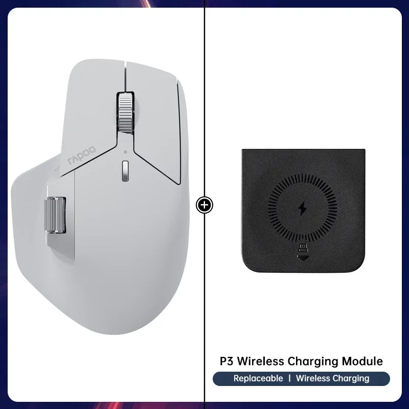Rapoo MT720L Multi-mode Rechargeable Wireless Mouse 4000 DPI Bluetooth Mouse Easy-Switch Up to 4 Devices