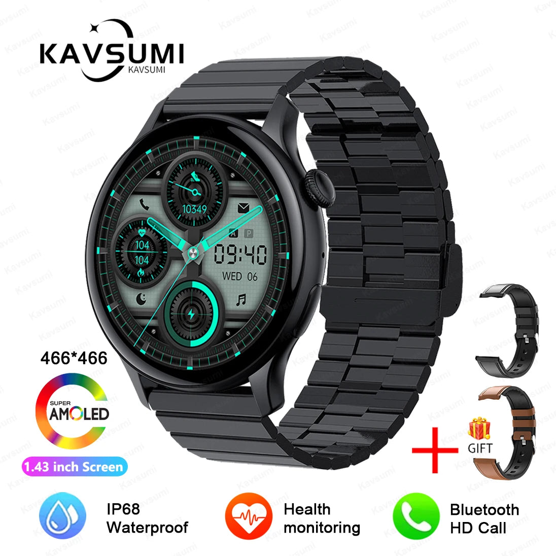 2026 NFC Smart Watch Amoled HD GPS Track Sports Heart Rate Bluetooth Call Waterproof Ladies Women Smartwatch For Women's Gift