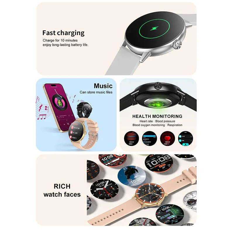 New DT M5 Smart Watch 4GB Memory 1.43-inch HD Screen Built-in Photo Album Local Album Video Sport Mode Bluetooth Call Smartwatch