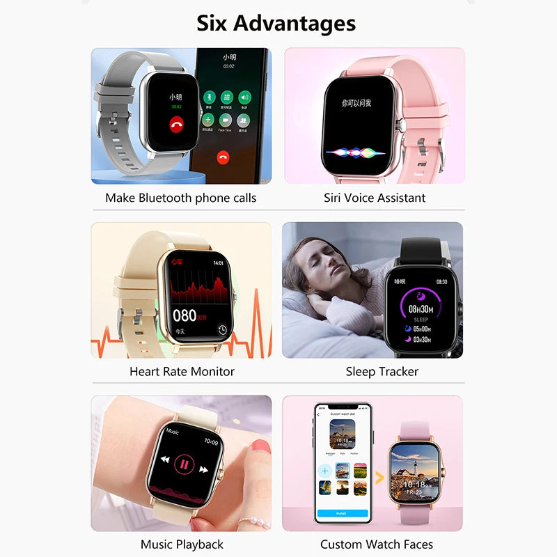 1.83'' Sport Smart Watch Fitness Clock Health Monitor Waterproof Smartwatch Wireless Call Watches for Men Women IOS Android 2026