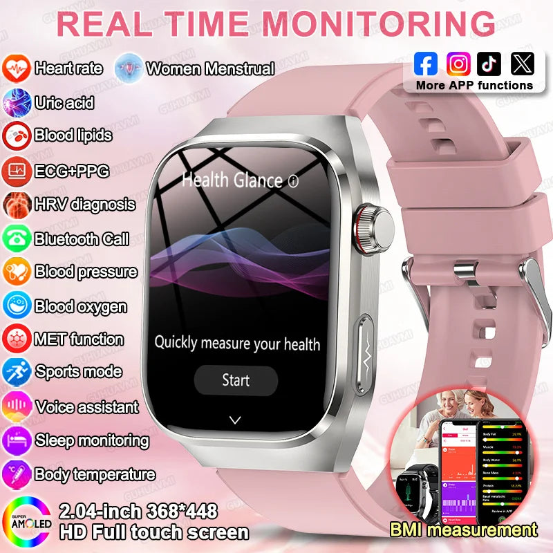 2026 New Women Smart Watch with BMI measurement Menstrual Cycle ECG Heart Rate Blood Oxygen Sleep Fitness Tracker Smart bracelet