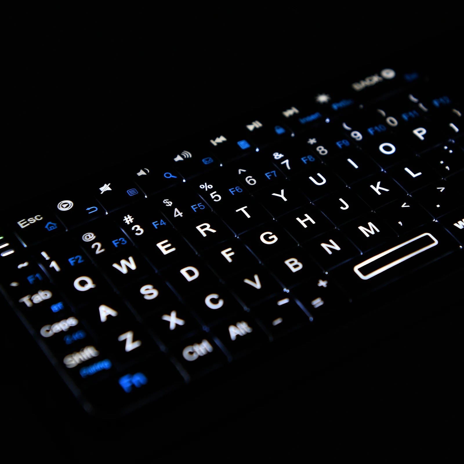 Rii K06 Mini Bluetooth Keyboard,Backlit 2.4GHz Wireless Keyboard with IR Learning Touchpad Android TV Box, Mac, Laptop, Windows