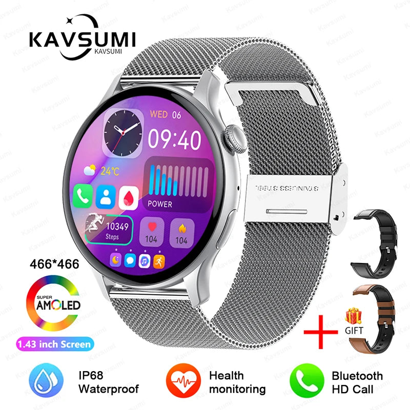 2026 NFC Smart Watch Amoled HD GPS Track Sports Heart Rate Bluetooth Call Waterproof Ladies Women Smartwatch For Women's Gift