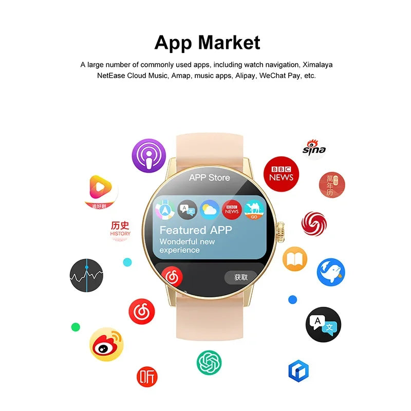 New DT M5 Smart Watch 4GB Memory 1.43-inch HD Screen Built-in Photo Album Local Album Video Sport Mode Bluetooth Call Smartwatch
