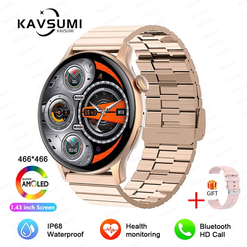 2026 NFC Smart Watch Amoled HD GPS Track Sports Heart Rate Bluetooth Call Waterproof Ladies Women Smartwatch For Women's Gift