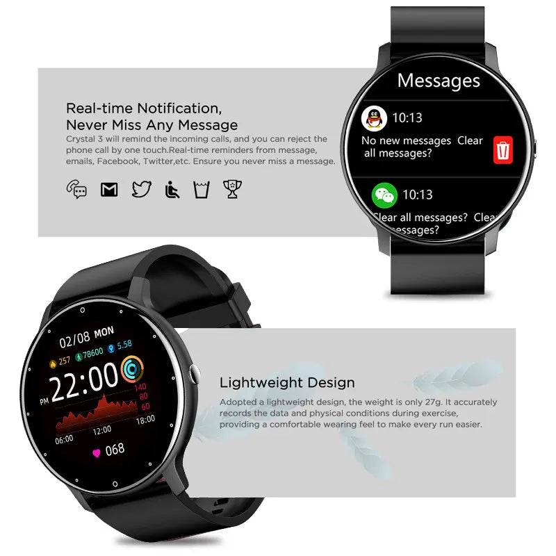 NEW ZL02 Men Smart Watch Heart Monitor Wireless Call Fitness IP68 Waterproof Sports Women Smartwatch for IOS Android Phones 2026