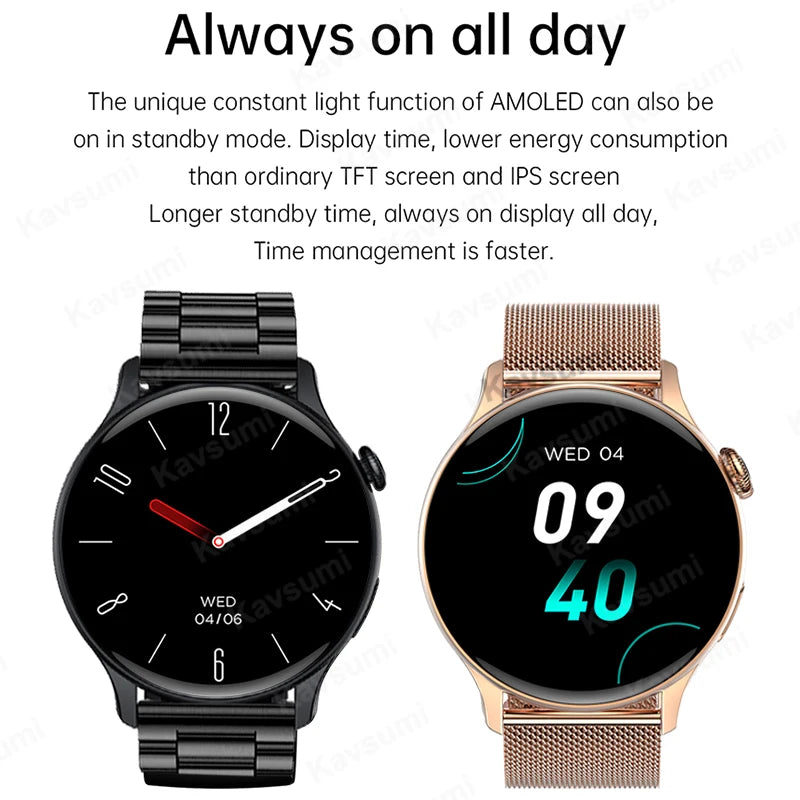 2026 NFC Smart Watch Amoled HD GPS Track Sports Heart Rate Bluetooth Call Waterproof Ladies Women Smartwatch For Women's Gift