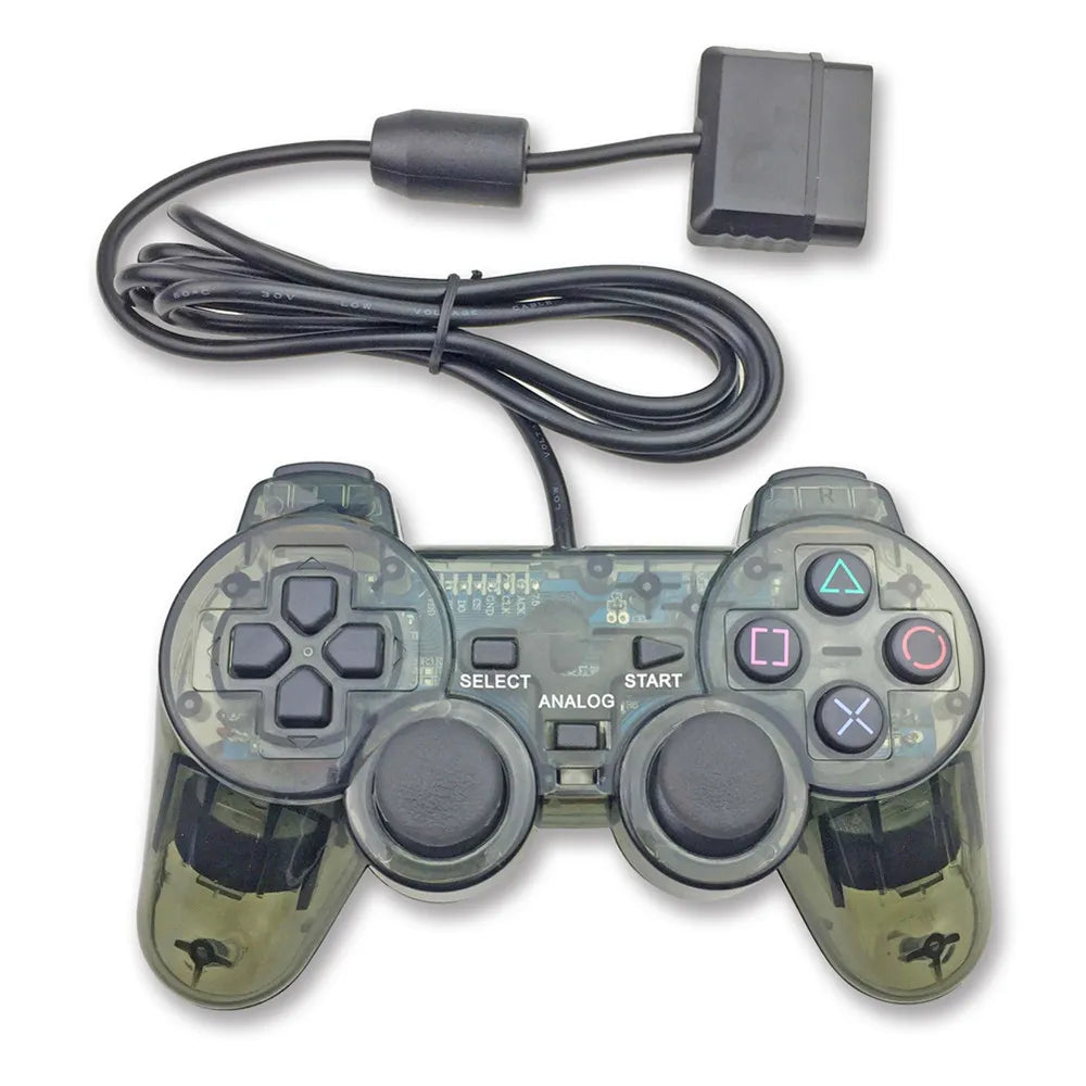 Transparent Blue Color For PS2 Wired Controller With Dual vibration