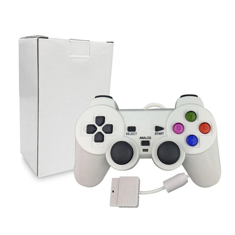 Transparent Blue Color For PS2 Wired Controller With Dual vibration