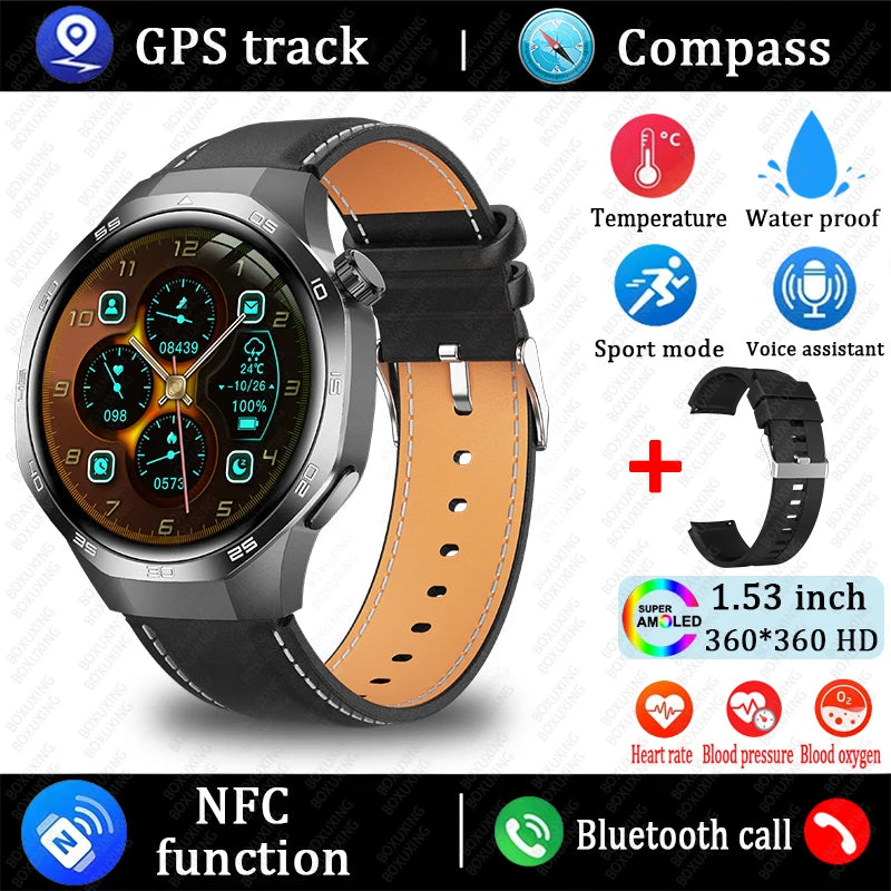 2026 New Watch 5 MAX Smart Watch HD AMOLED Screen NFC GPS Tracker Bluetooth Call Waterproof Sports Health Smartwatch Men Women