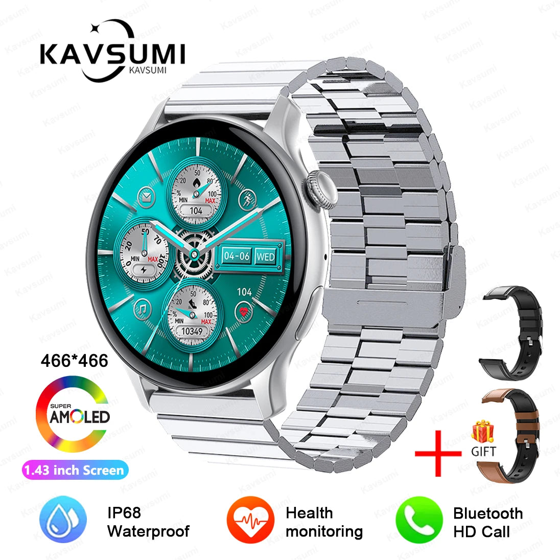 2026 NFC Smart Watch Amoled HD GPS Track Sports Heart Rate Bluetooth Call Waterproof Ladies Women Smartwatch For Women's Gift