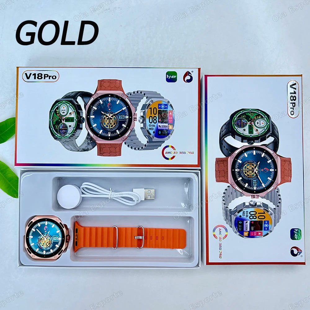 New Outdoor Smart Watch 1.52" AMOLED Screen Bluetooth Call Sleep Health Monitor Sports Fitness Smartwatch Men Women Holiday Gift