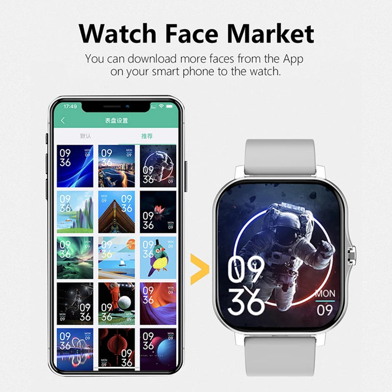 1.83'' Sport Smart Watch Fitness Clock Health Monitor Waterproof Smartwatch Wireless Call Watches for Men Women IOS Android 2026