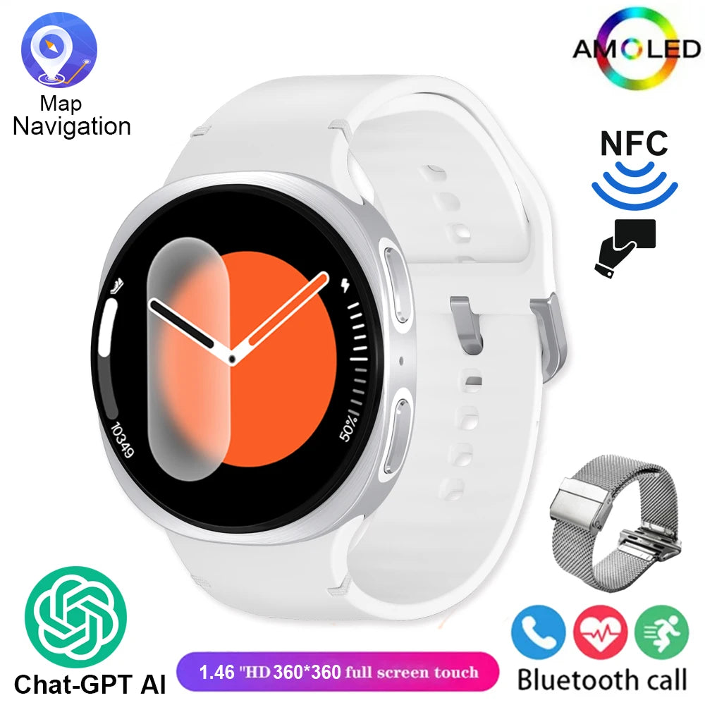2026 New Smart Watch 8 Classic 46mm Ultra HD Screen ChatGPT GPS NFC Compass Clock Bluetooth Call Waterproof Smartwatch Men Women