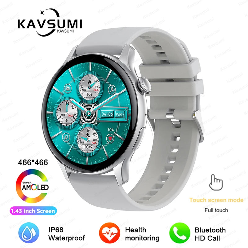 2026 NFC Smart Watch Amoled HD GPS Track Sports Heart Rate Bluetooth Call Waterproof Ladies Women Smartwatch For Women's Gift
