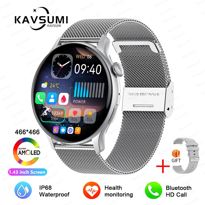 2026 NFC Smart Watch Amoled HD GPS Track Sports Heart Rate Bluetooth Call Waterproof Ladies Women Smartwatch For Women's Gift