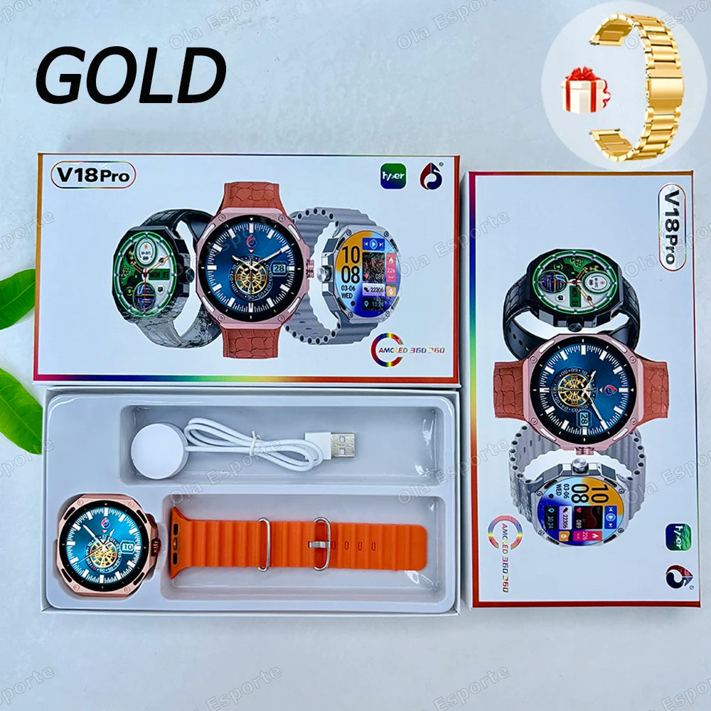 New Outdoor Smart Watch 1.52" AMOLED Screen Bluetooth Call Sleep Health Monitor Sports Fitness Smartwatch Men Women Holiday Gift