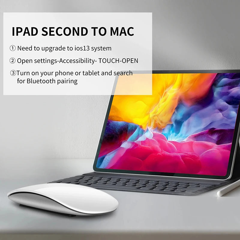 Bluetooth Wireless Mouse Rechargeable Silent Multi Arc Touch Mice Ultra-thin Magic Mouse For Laptop Ipad Mac PC Macbook