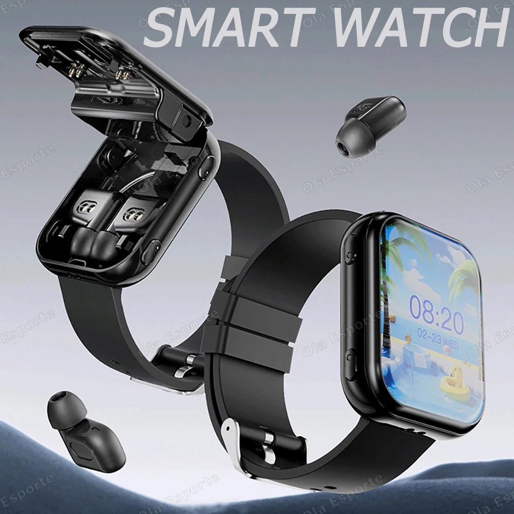 TWS 2in1 New Smart Watch 2026 Bluetooth Earphones HIFI Sound Quality Bluetooth Call Health Monitor Sports Smartwatches Men Women