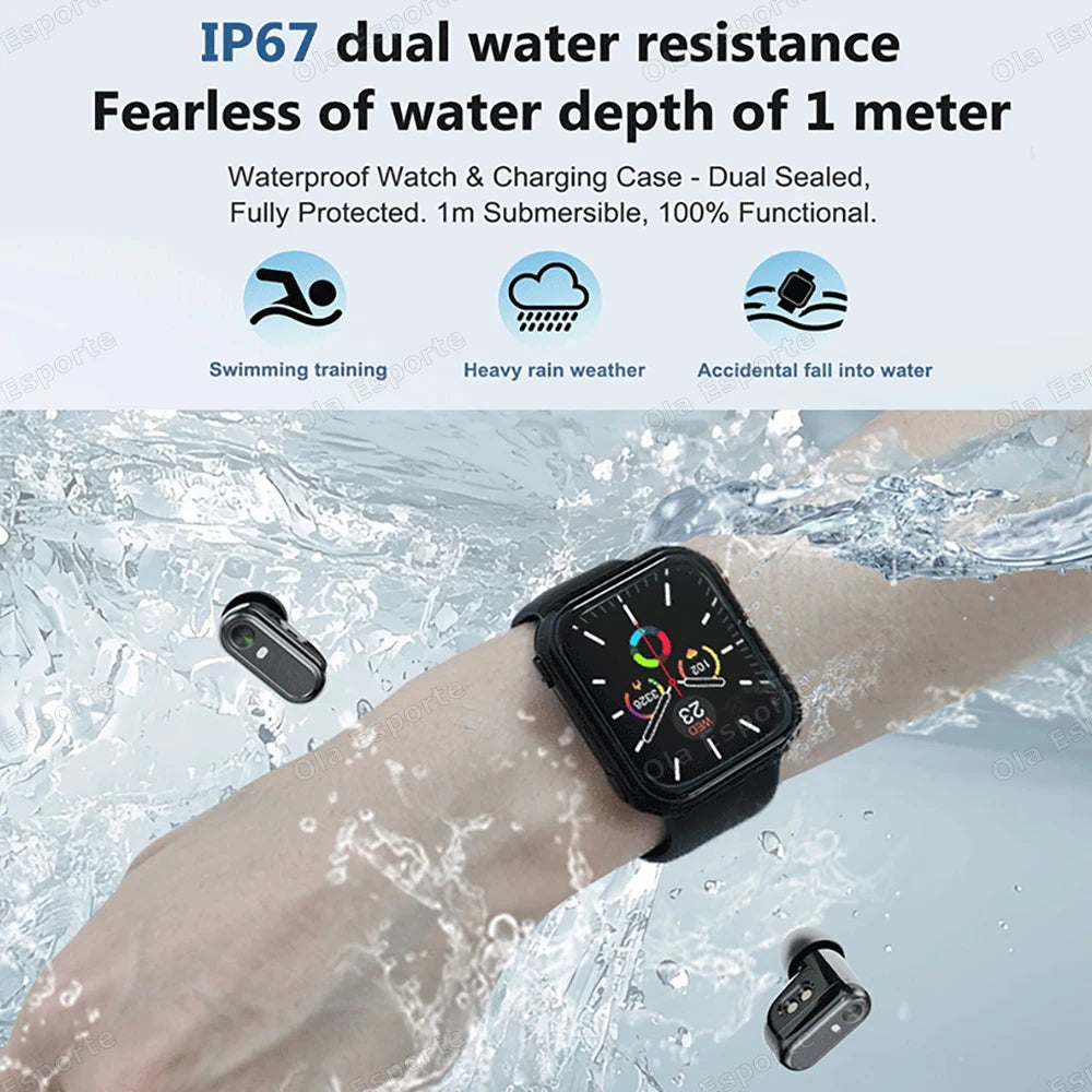 TWS 2in1 New Smart Watch 2026 Bluetooth Earphones HIFI Sound Quality Bluetooth Call Health Monitor Sports Smartwatches Men Women