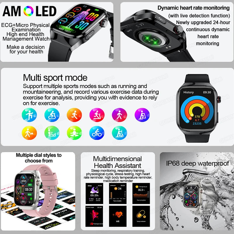 2026 New Women Smart Watch with BMI measurement Menstrual Cycle ECG Heart Rate Blood Oxygen Sleep Fitness Tracker Smart bracelet