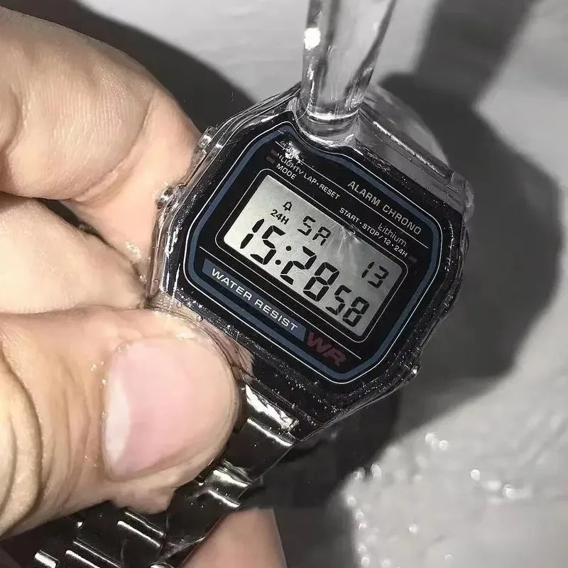 Luxury LED Digital Watches for Men Stainless Steel Gold Sliver Electronic Watch Fashion Business Mens Watch relogios masculino