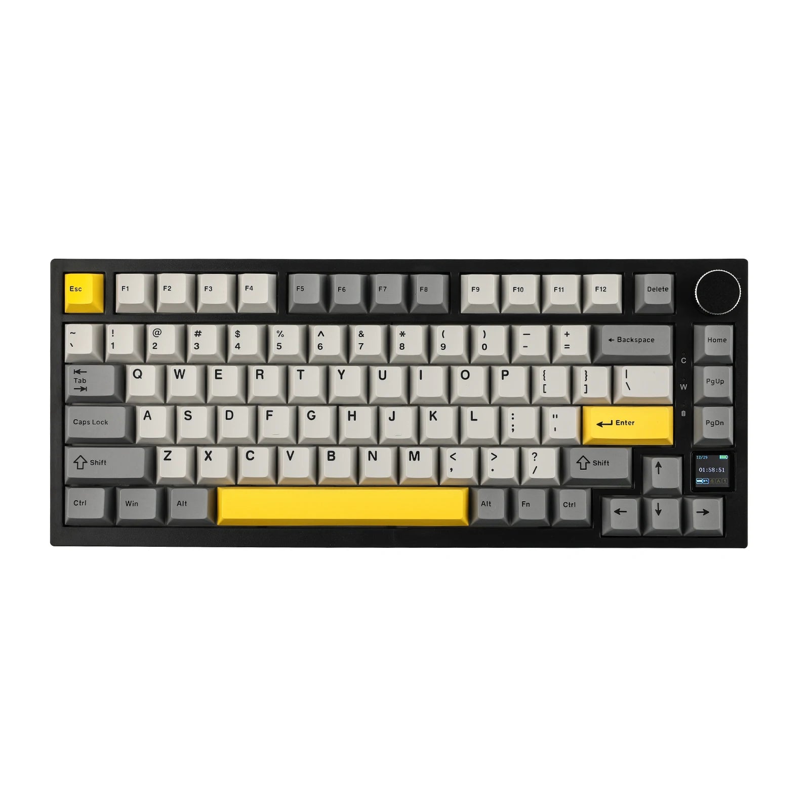 Ajazz AK820 Pro 75% Gasket-mounted Bluetooth 5.1 2.4G Wireless Wired Mechanical Keyboard with TFT Screen for Mac Win