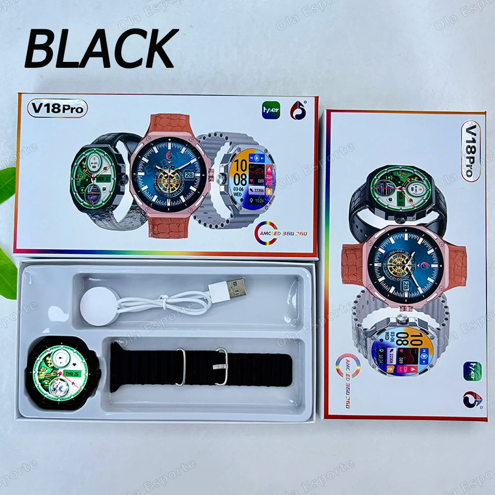 New Outdoor Smart Watch 1.52" AMOLED Screen Bluetooth Call Sleep Health Monitor Sports Fitness Smartwatch Men Women Holiday Gift