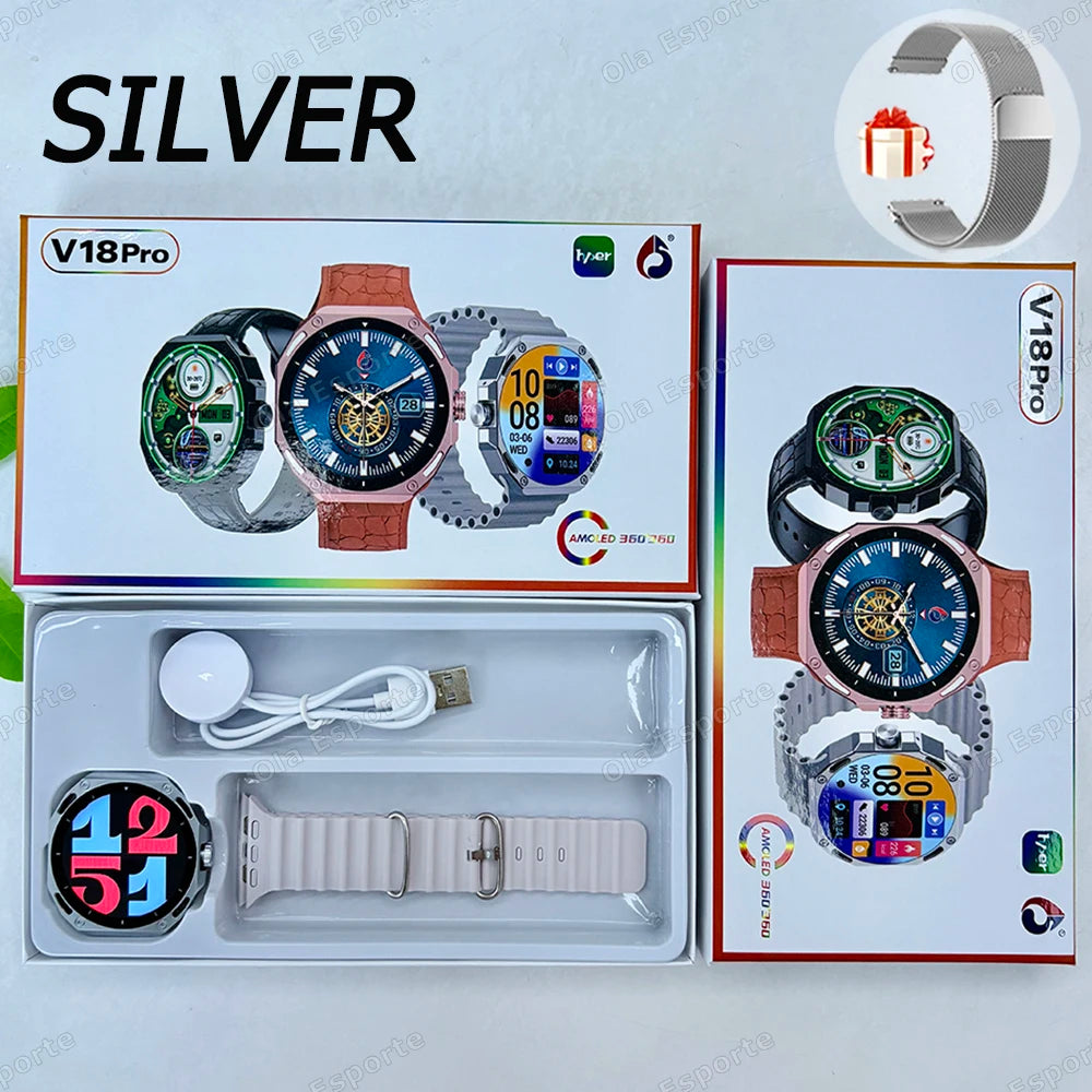 New Outdoor Smart Watch 1.52" AMOLED Screen Bluetooth Call Sleep Health Monitor Sports Fitness Smartwatch Men Women Holiday Gift