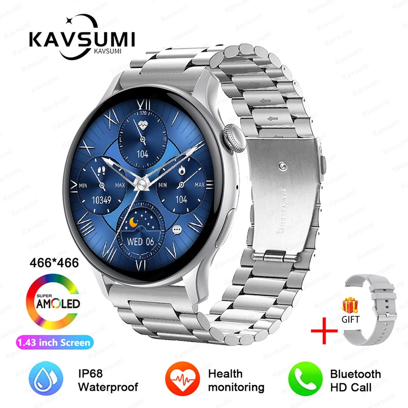 2026 NFC Smart Watch Amoled HD GPS Track Sports Heart Rate Bluetooth Call Waterproof Ladies Women Smartwatch For Women's Gift