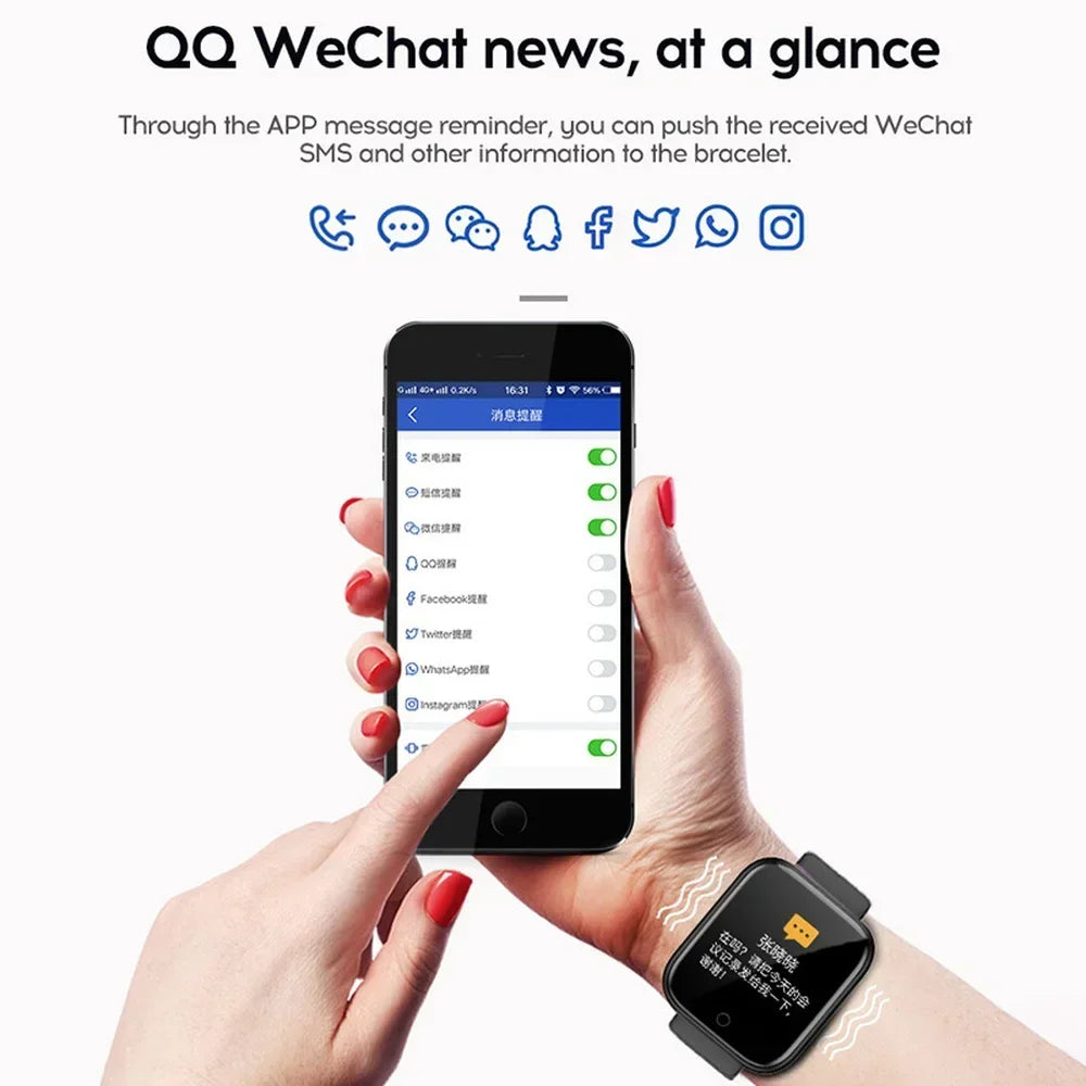 Smart Watch Men Women D20 Bluetooth Heart Rate Monitor Blood Pressure Fitness Bracelet Fashion Smartwatch Y68 for IOS Android