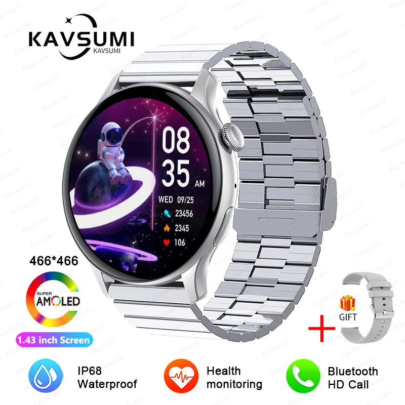 2026 NFC Smart Watch Amoled HD GPS Track Sports Heart Rate Bluetooth Call Waterproof Ladies Women Smartwatch For Women's Gift