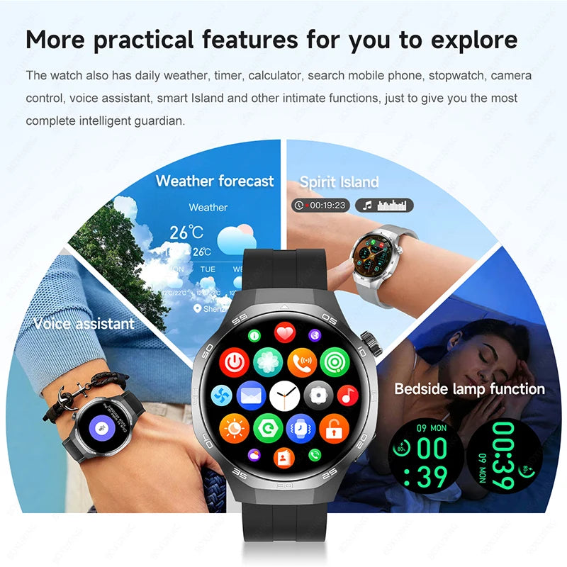 2026 New Watch 5 MAX Smart Watch HD AMOLED Screen NFC GPS Tracker Bluetooth Call Waterproof Sports Health Smartwatch Men Women
