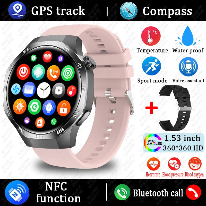 2026 New Watch 5 MAX Smart Watch HD AMOLED Screen NFC GPS Tracker Bluetooth Call Waterproof Sports Health Smartwatch Men Women