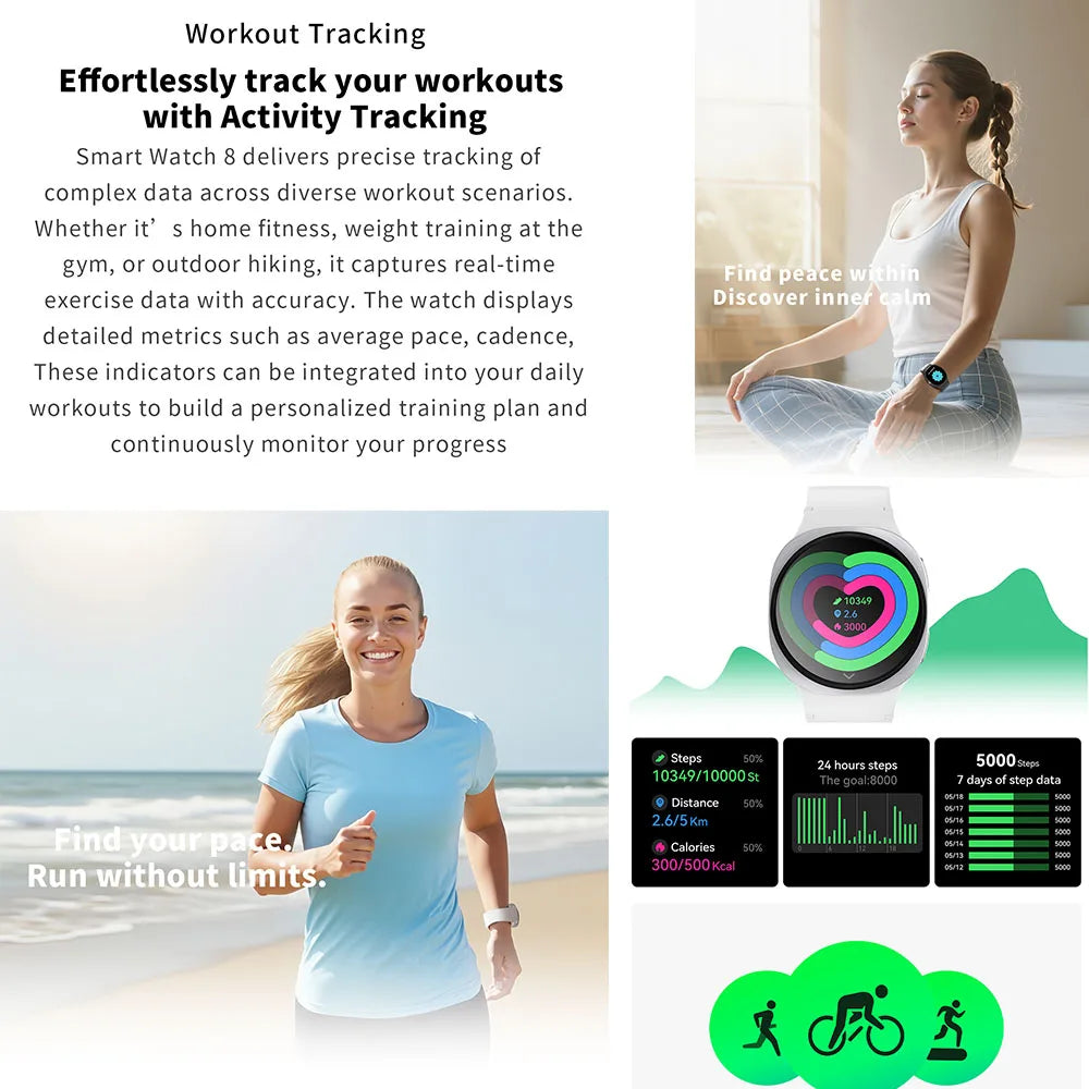 2026 New Smart Watch 8 Classic 46mm Ultra HD Screen ChatGPT GPS NFC Compass Clock Bluetooth Call Waterproof Smartwatch Men Women